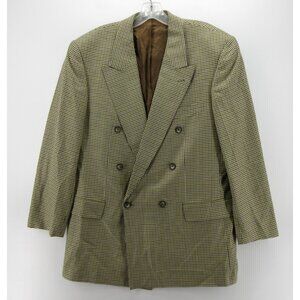 Scabal Sport Coat 40 Blazer Silk Wool Double Breasted Plaid Jacket *